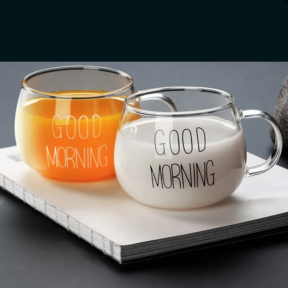 1pc Creative Glass Coffee Tea  - Coffee Tea Name review and price