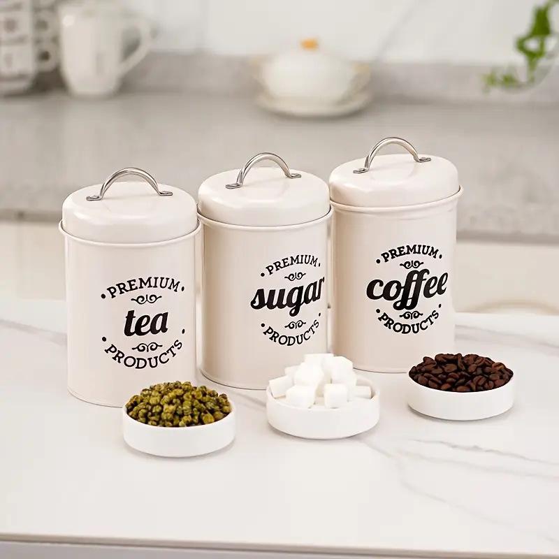 3Pcs Metal Round Kitchen Conta - Coffee Tea Sugar review and price