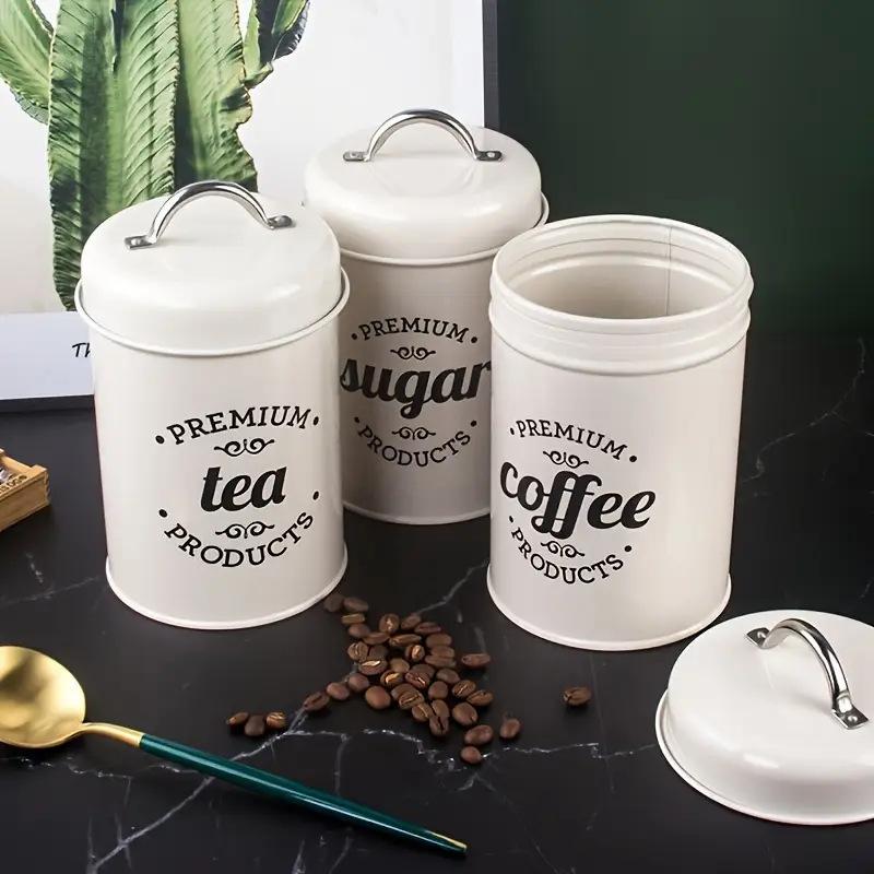 3Pcs Metal Round Kitchen Conta - Coffee Tea Sugar review and price