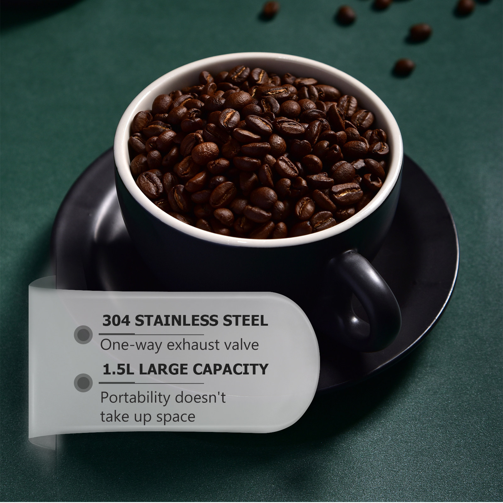 1Pcs Coffee Bean Storage Conta - Coffee Tea Sugar review and price
