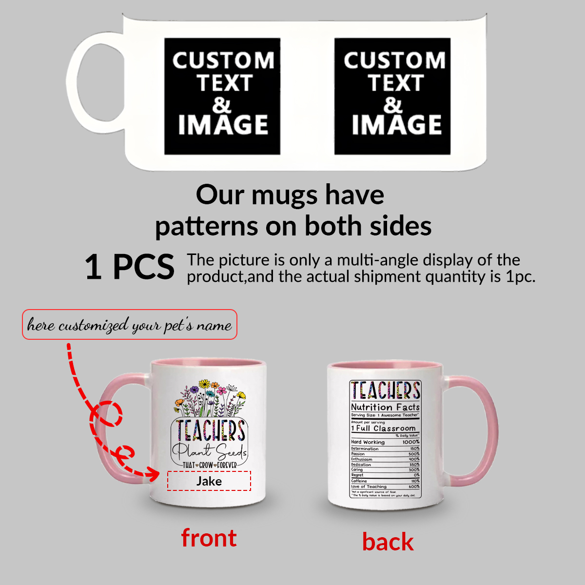 1pc Customize Name Personalise - Coffee Tea Name review and price